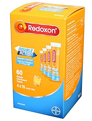 Redoxon vitamin c and zinc double action effervescent tablet.
